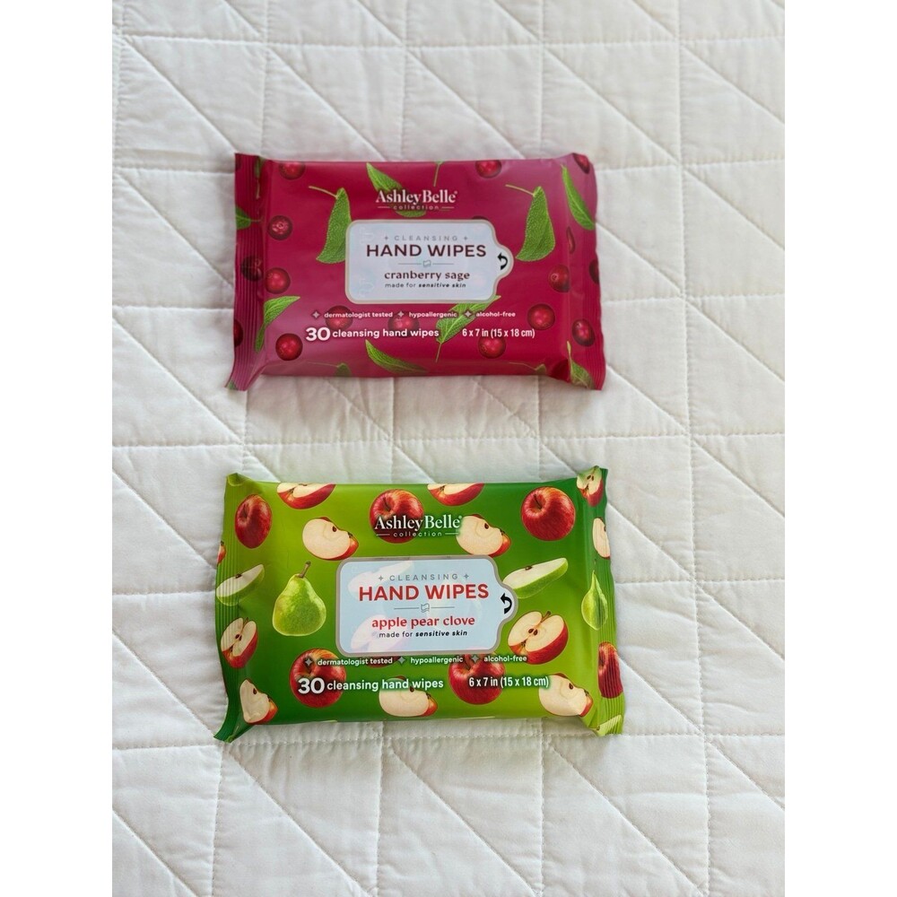 Ashley Belle Cranberry Sage & Apple Pear Clover Hand Wipes - Bundle Duo